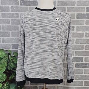 Dikotomy Alien Crewneck Sweater XL Gray Black Cosmic Spacecore Streetwear